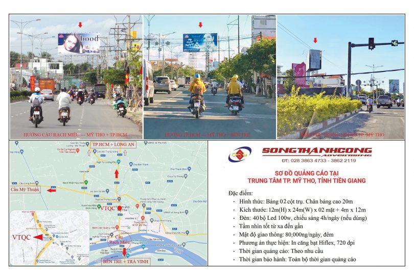 Bảng quảng cáo trung tâm thành phố Mỹ Tho Tiền Giang
